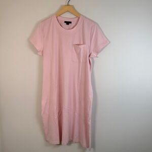 J.Crew Pocket T-Shirt Mini Dress Medium Baby Light Pink Short Sleeve 100% Cotton